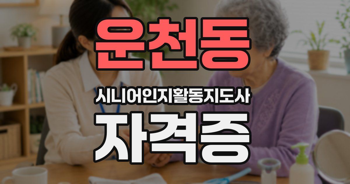 운천동 시니어인지활동지도사 자격증