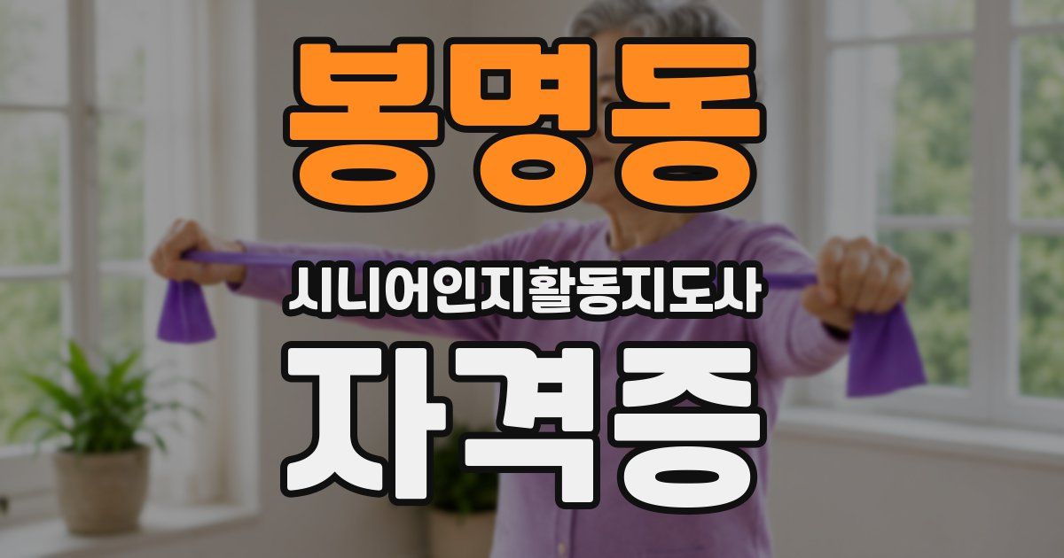 봉명동 시니어인지활동지도사 자격증