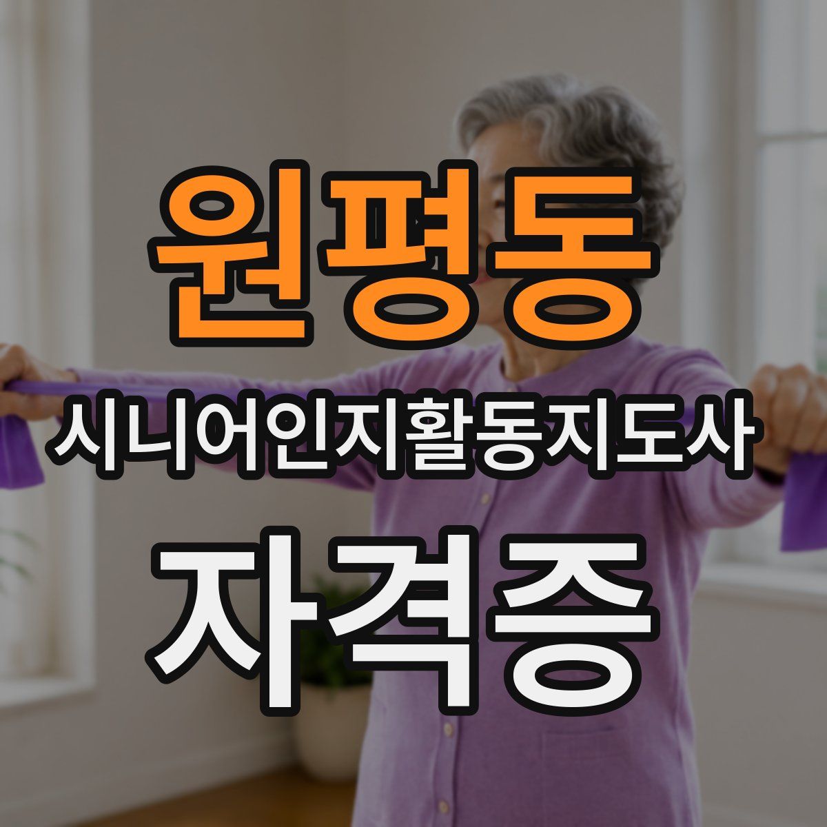 원평동 시니어인지활동지도사 자격증