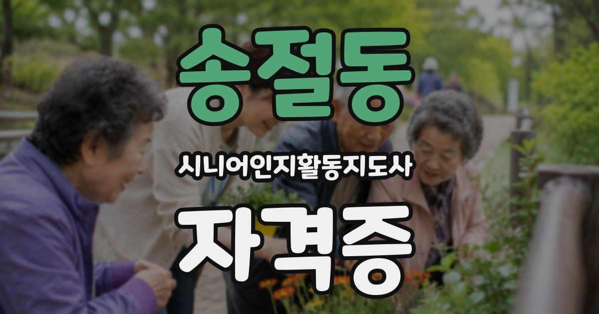 송절동 시니어인지활동지도사 자격증