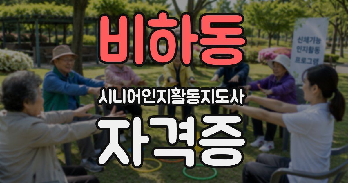 비하동 시니어인지활동지도사 자격증