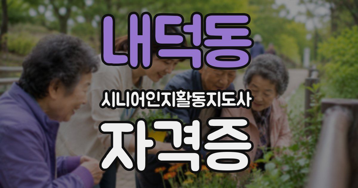 내덕동 시니어인지활동지도사 자격증