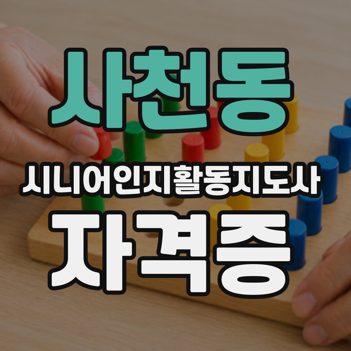 사천동 시니어인지활동지도사 자격증