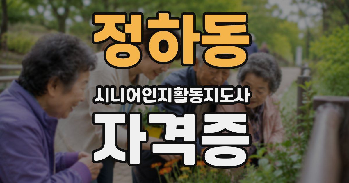 정하동 시니어인지활동지도사 자격증