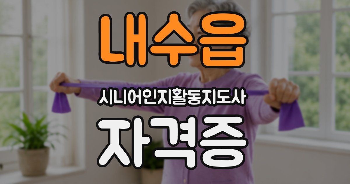 내수읍 시니어인지활동지도사 자격증