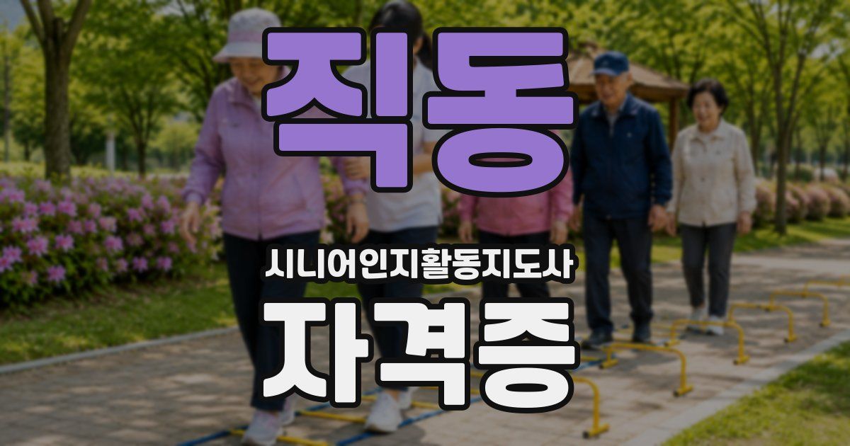 직동 시니어인지활동지도사 자격증