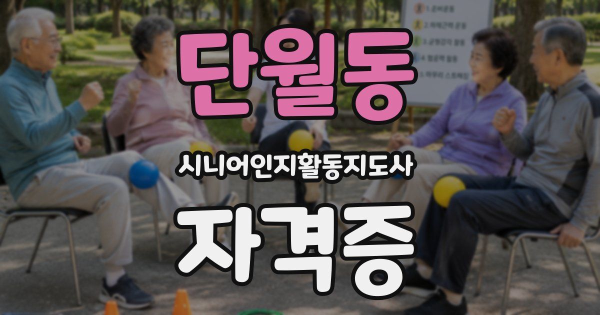 단월동 시니어인지활동지도사 자격증