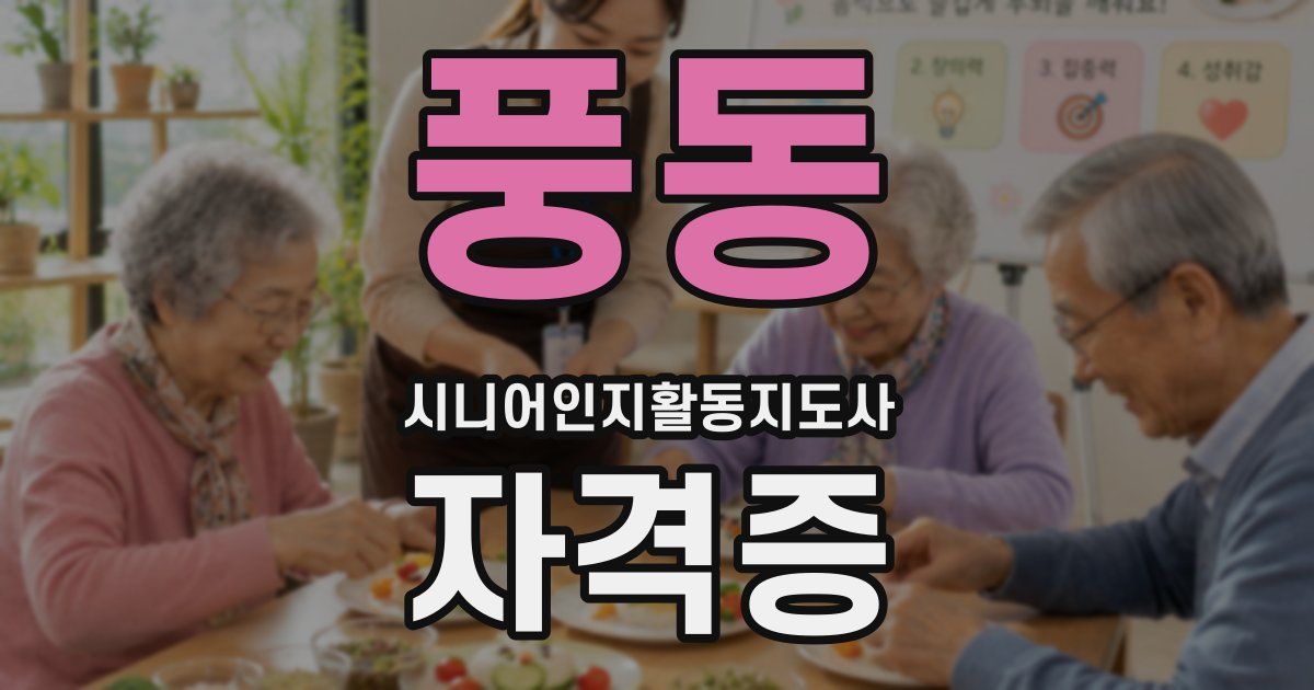풍동 시니어인지활동지도사 자격증