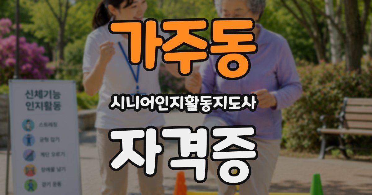 가주동 시니어인지활동지도사 자격증