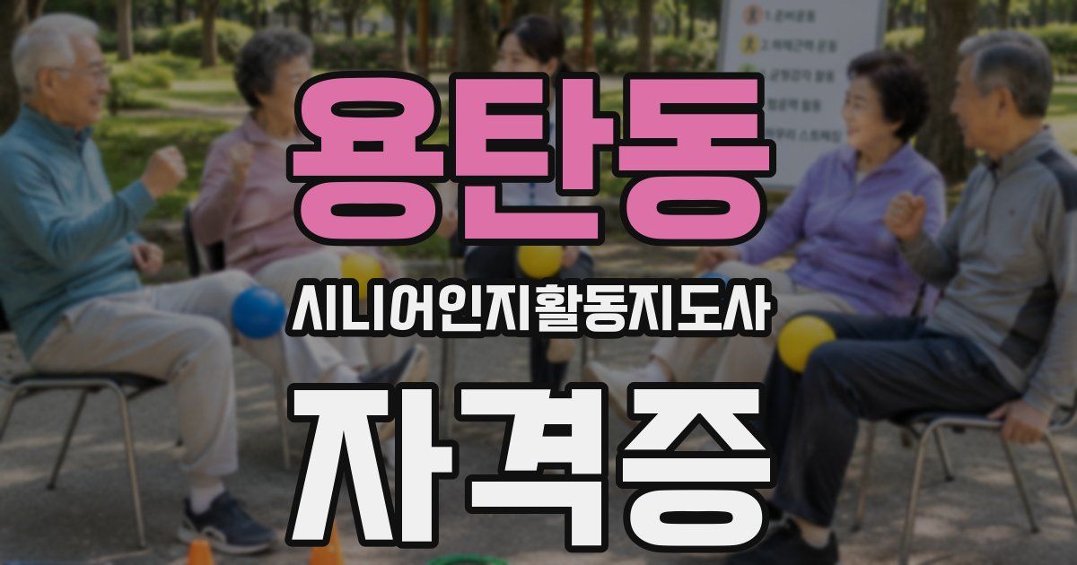 용탄동 시니어인지활동지도사 자격증