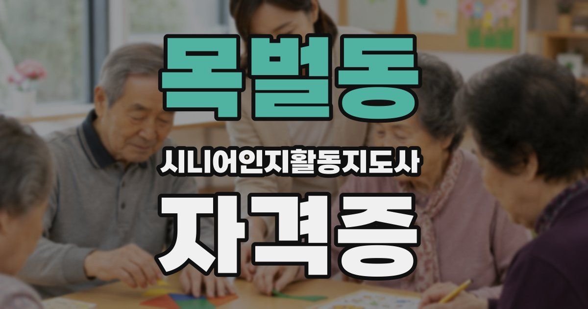 목벌동 시니어인지활동지도사 자격증