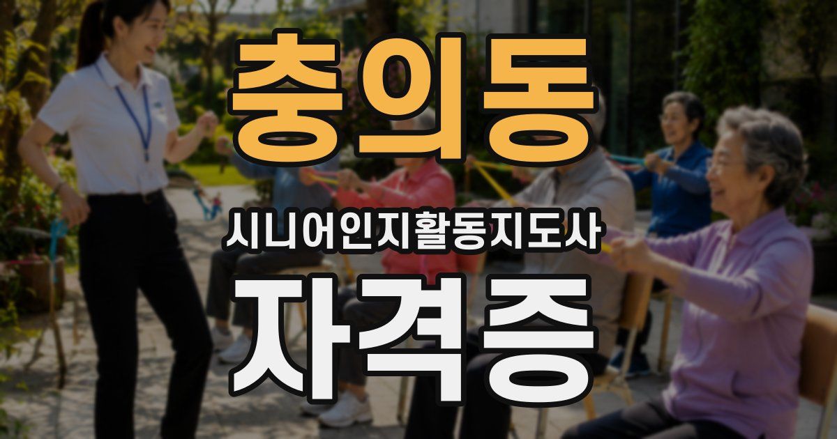 충의동 시니어인지활동지도사 자격증