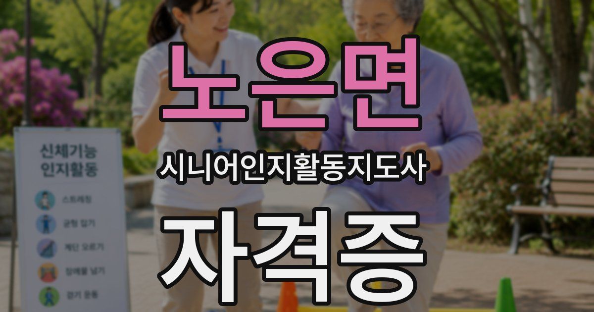 노은면 시니어인지활동지도사 자격증
