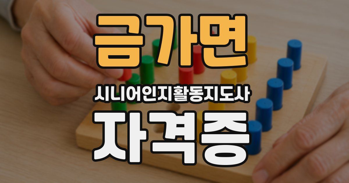금가면 시니어인지활동지도사 자격증
