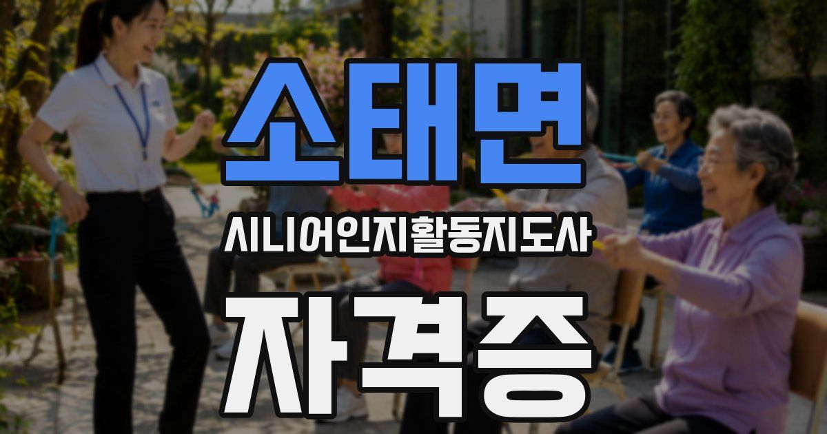 소태면 시니어인지활동지도사 자격증