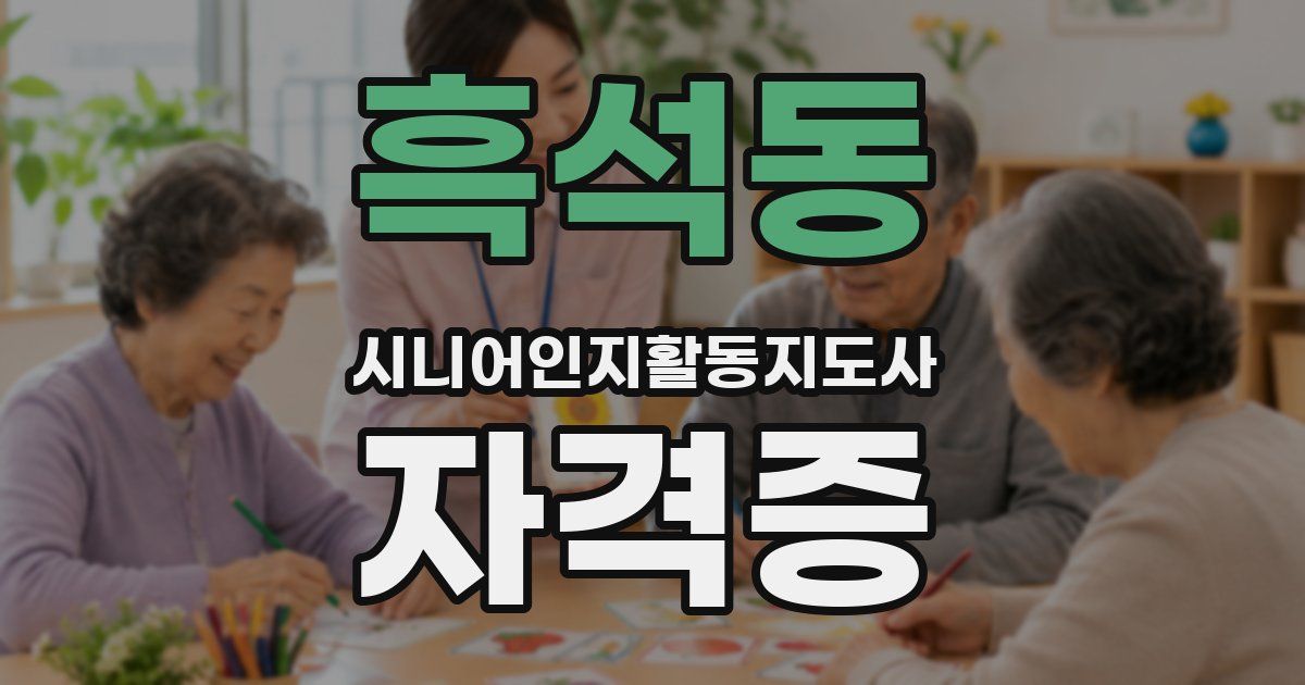 흑석동 시니어인지활동지도사 자격증