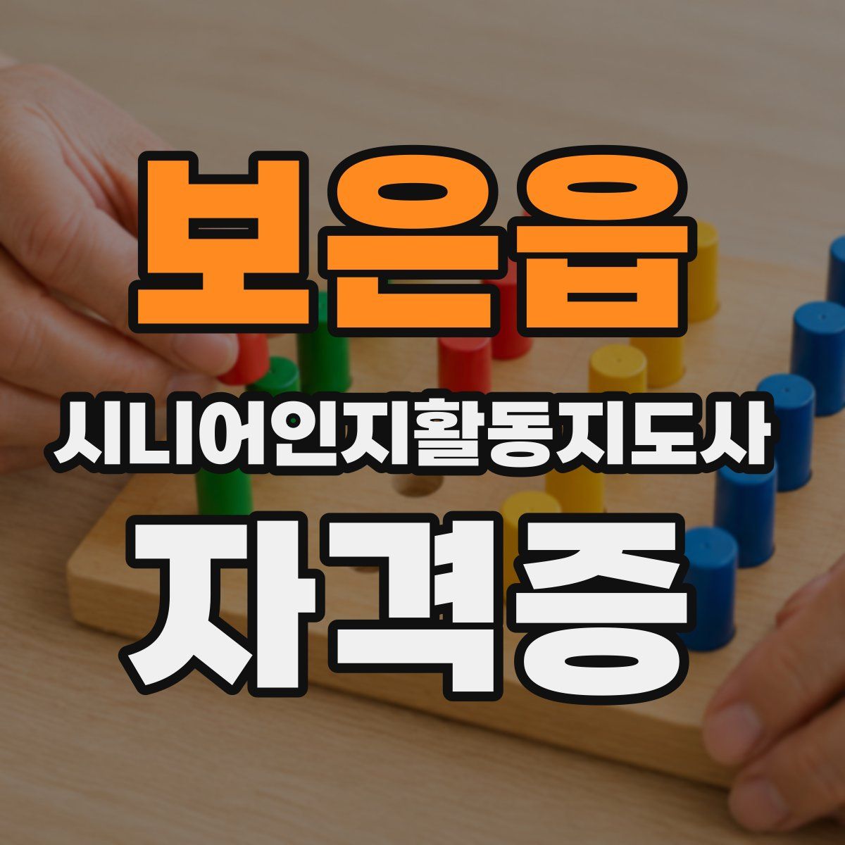 보은읍 시니어인지활동지도사 자격증