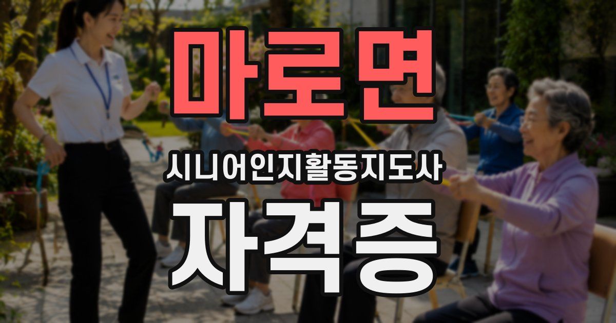 마로면 시니어인지활동지도사 자격증