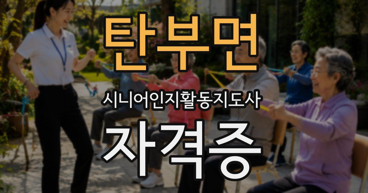 탄부면 시니어인지활동지도사 자격증