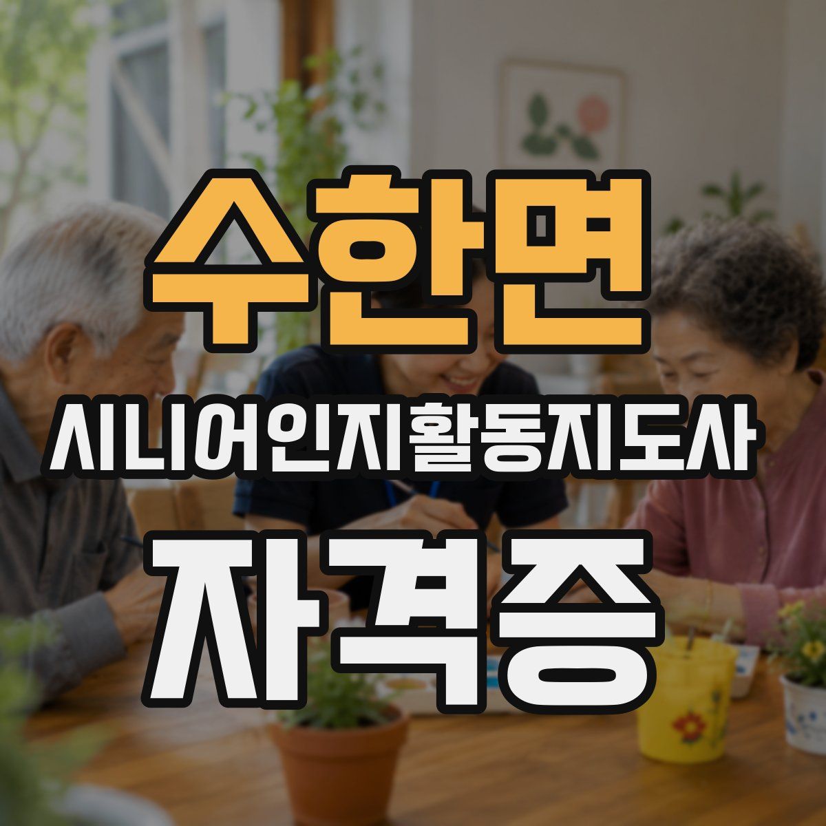 수한면 시니어인지활동지도사 자격증
