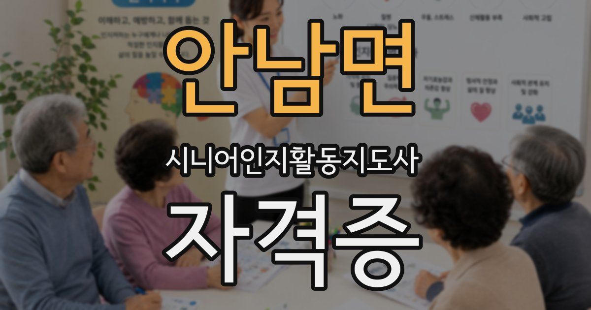안남면 시니어인지활동지도사 자격증