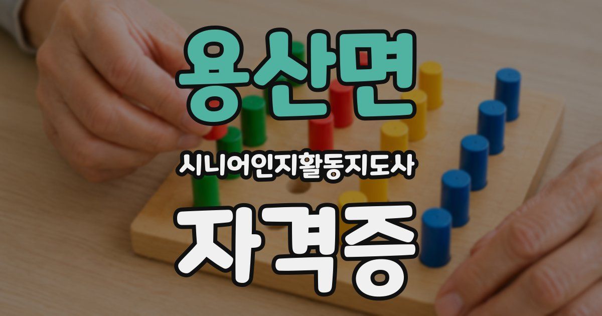 용산면 시니어인지활동지도사 자격증