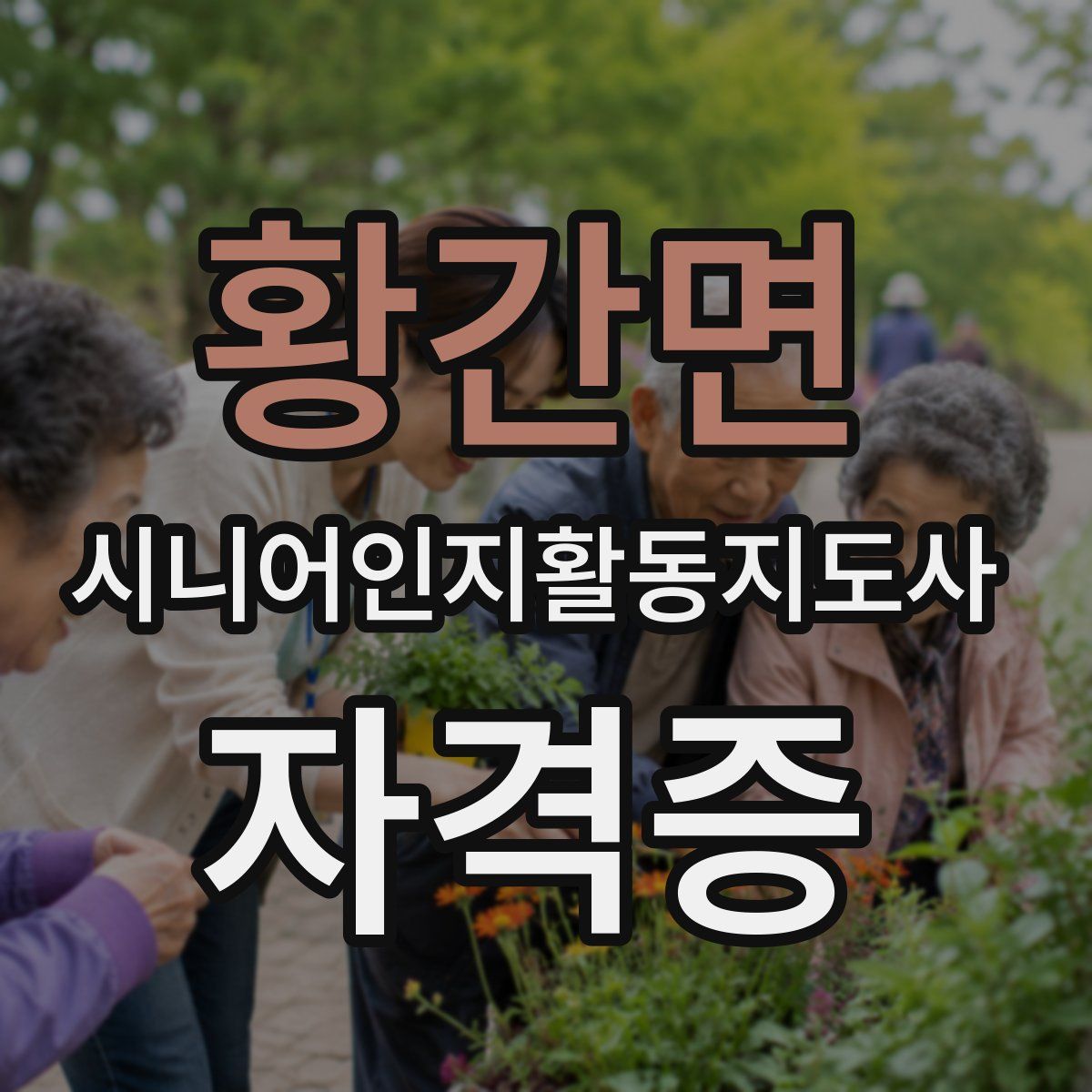 황간면 시니어인지활동지도사 자격증