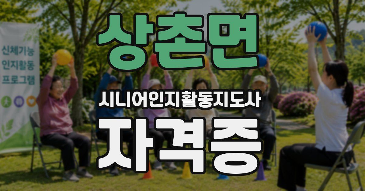 상촌면 시니어인지활동지도사 자격증