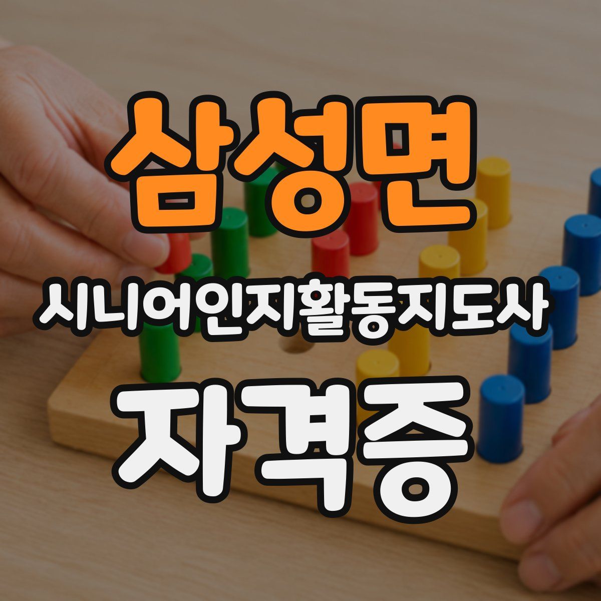 삼성면 시니어인지활동지도사 자격증