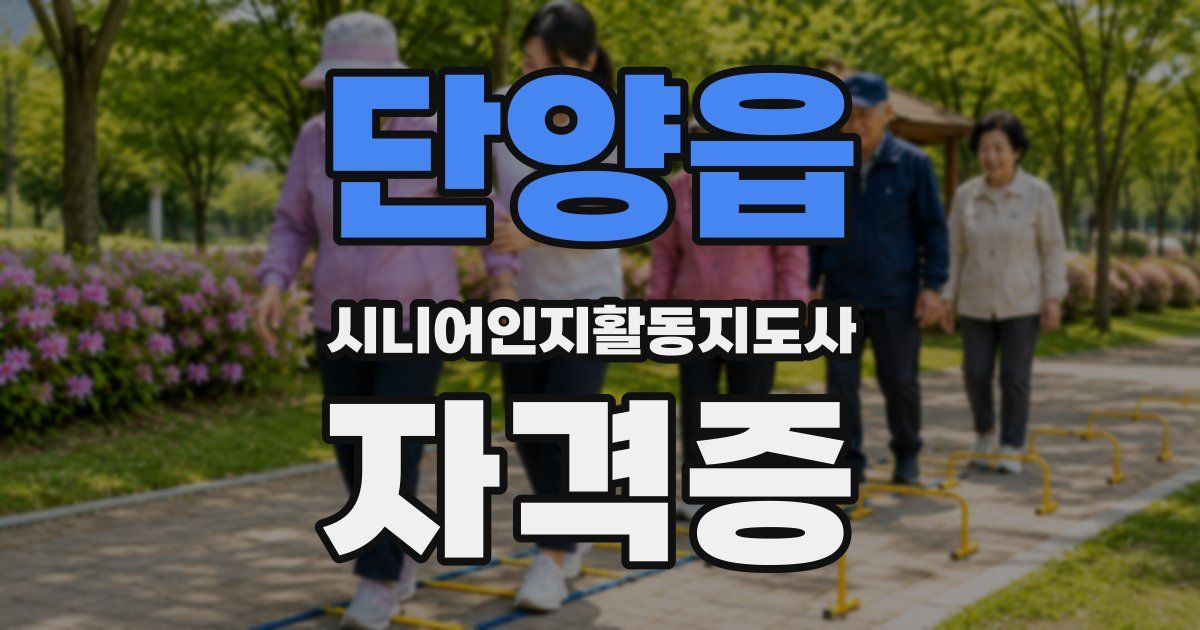 단양읍 시니어인지활동지도사 자격증