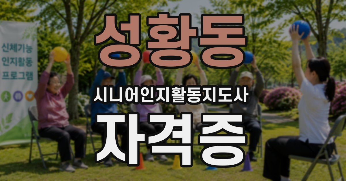 성황동 시니어인지활동지도사 자격증