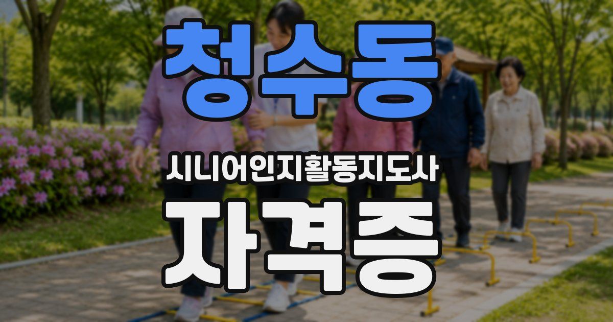 청수동 시니어인지활동지도사 자격증
