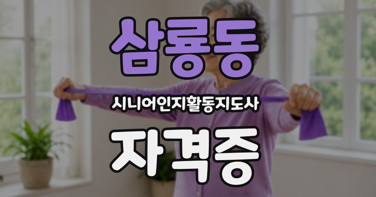 삼룡동 시니어인지활동지도사 자격증