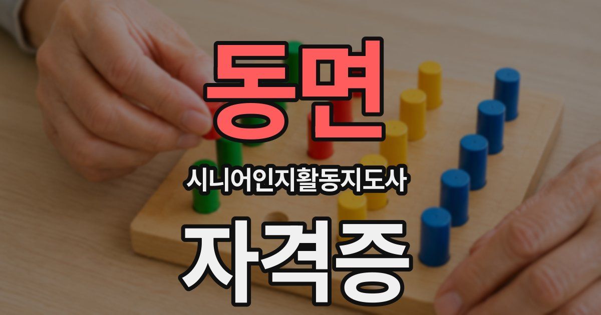 동면 시니어인지활동지도사 자격증