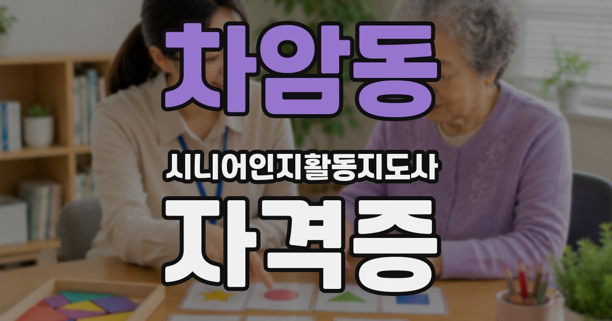 차암동 시니어인지활동지도사 자격증