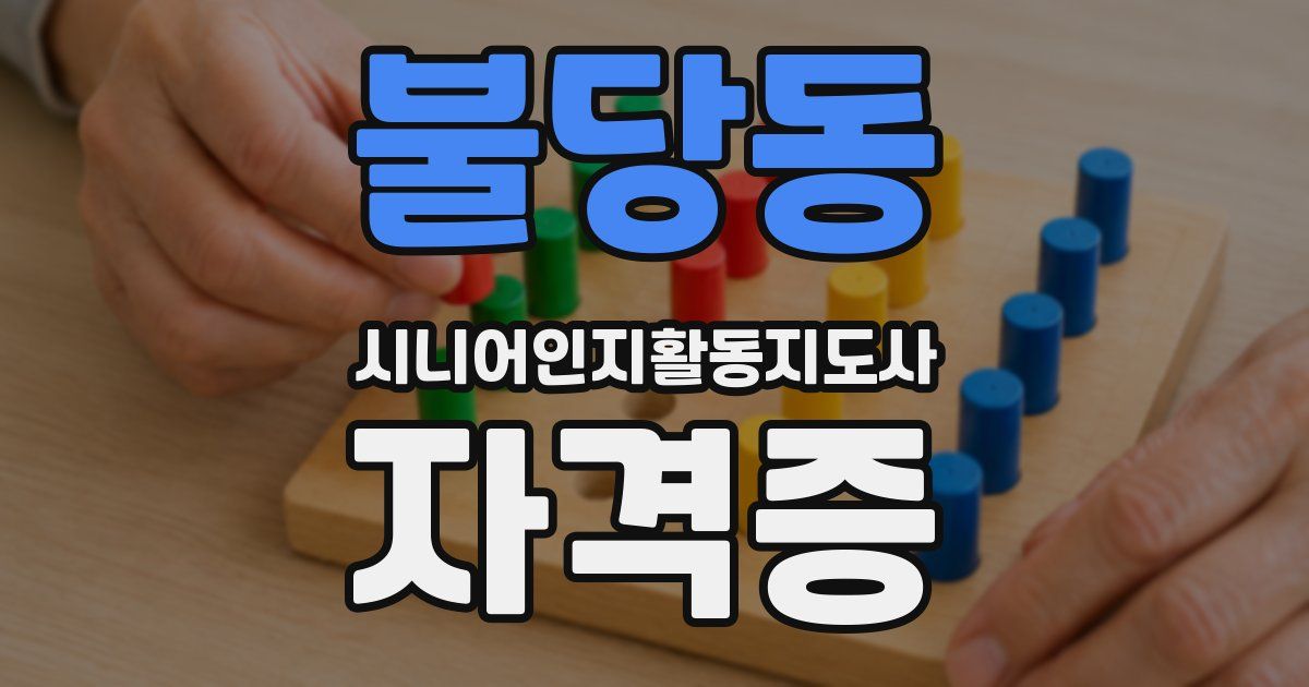 불당동 시니어인지활동지도사 자격증