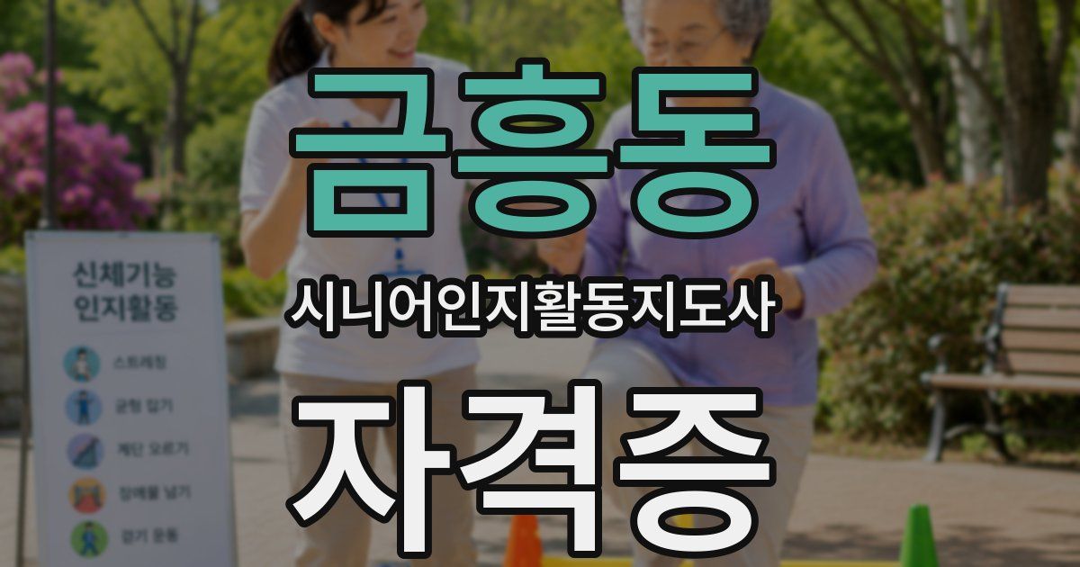 금흥동 시니어인지활동지도사 자격증