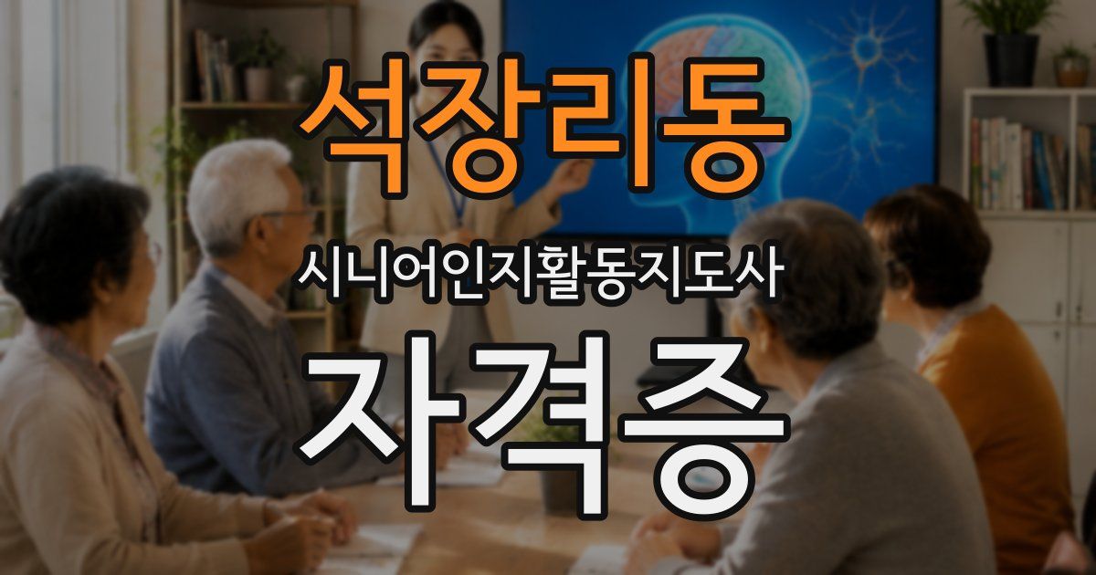 석장리동 시니어인지활동지도사 자격증