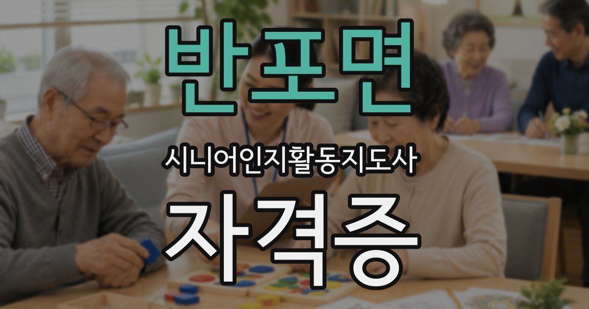 반포면 시니어인지활동지도사 자격증