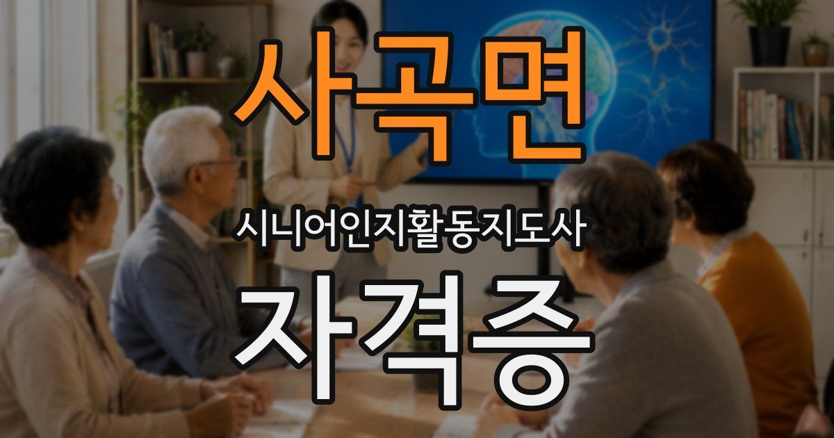 사곡면 시니어인지활동지도사 자격증