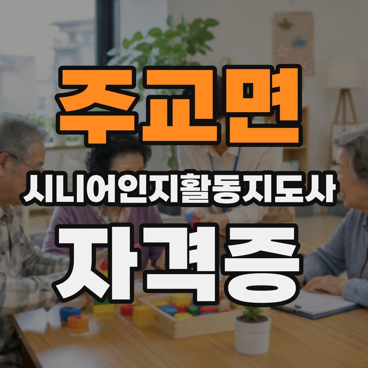 주교면 시니어인지활동지도사 자격증