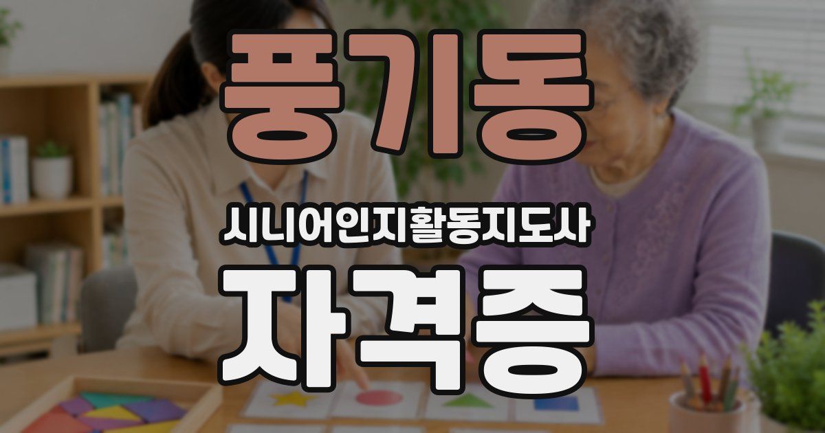 풍기동 시니어인지활동지도사 자격증
