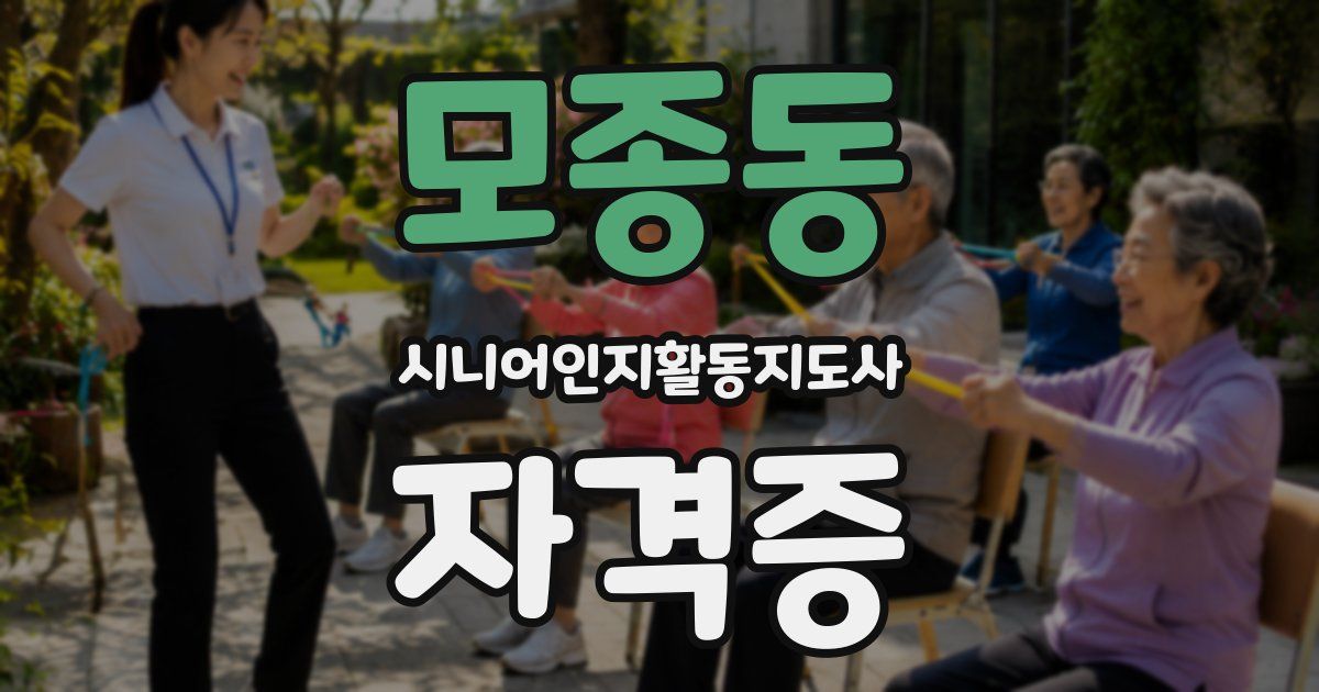 모종동 시니어인지활동지도사 자격증
