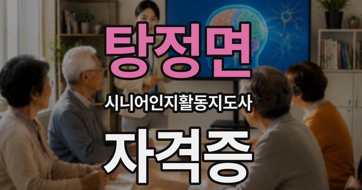 탕정면 시니어인지활동지도사 자격증