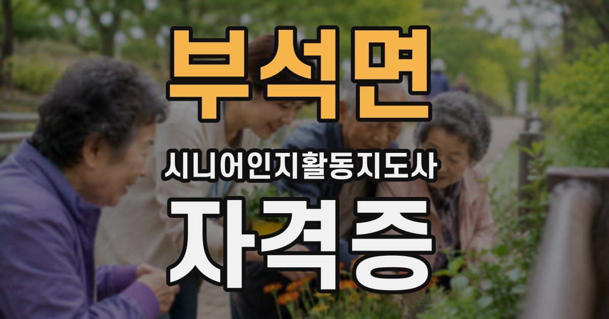 부석면 시니어인지활동지도사 자격증