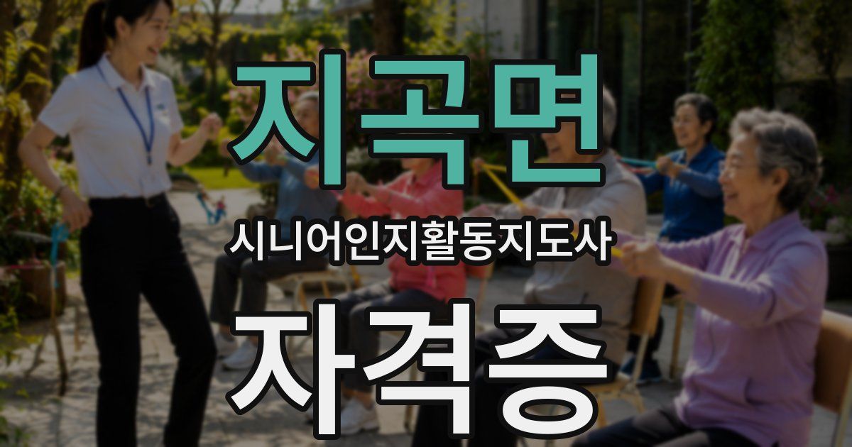 지곡면 시니어인지활동지도사 자격증