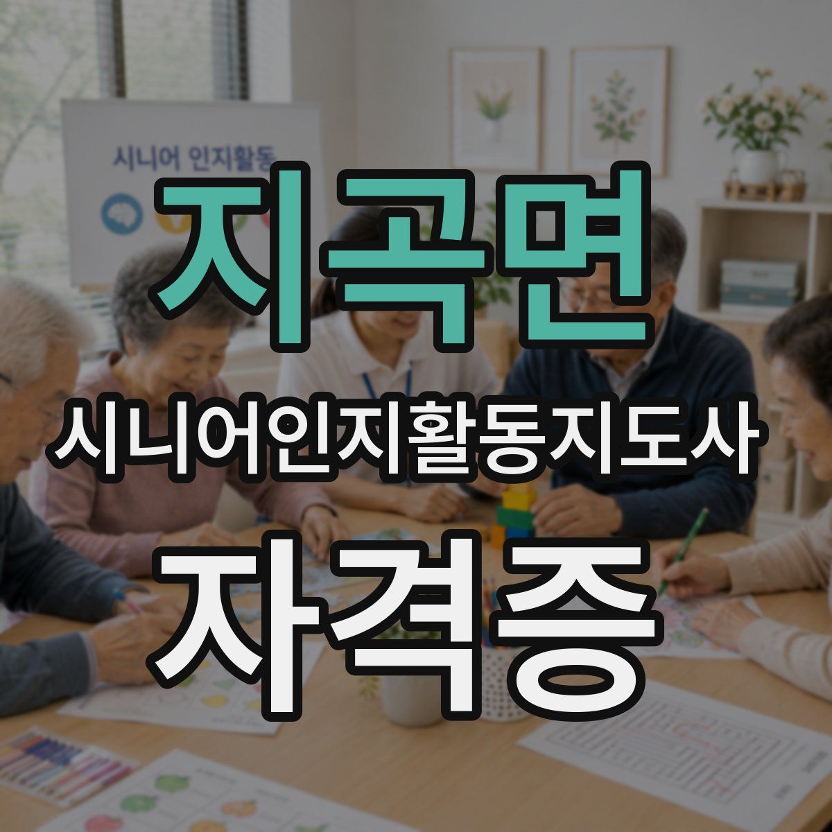 지곡면 시니어인지활동지도사 자격증