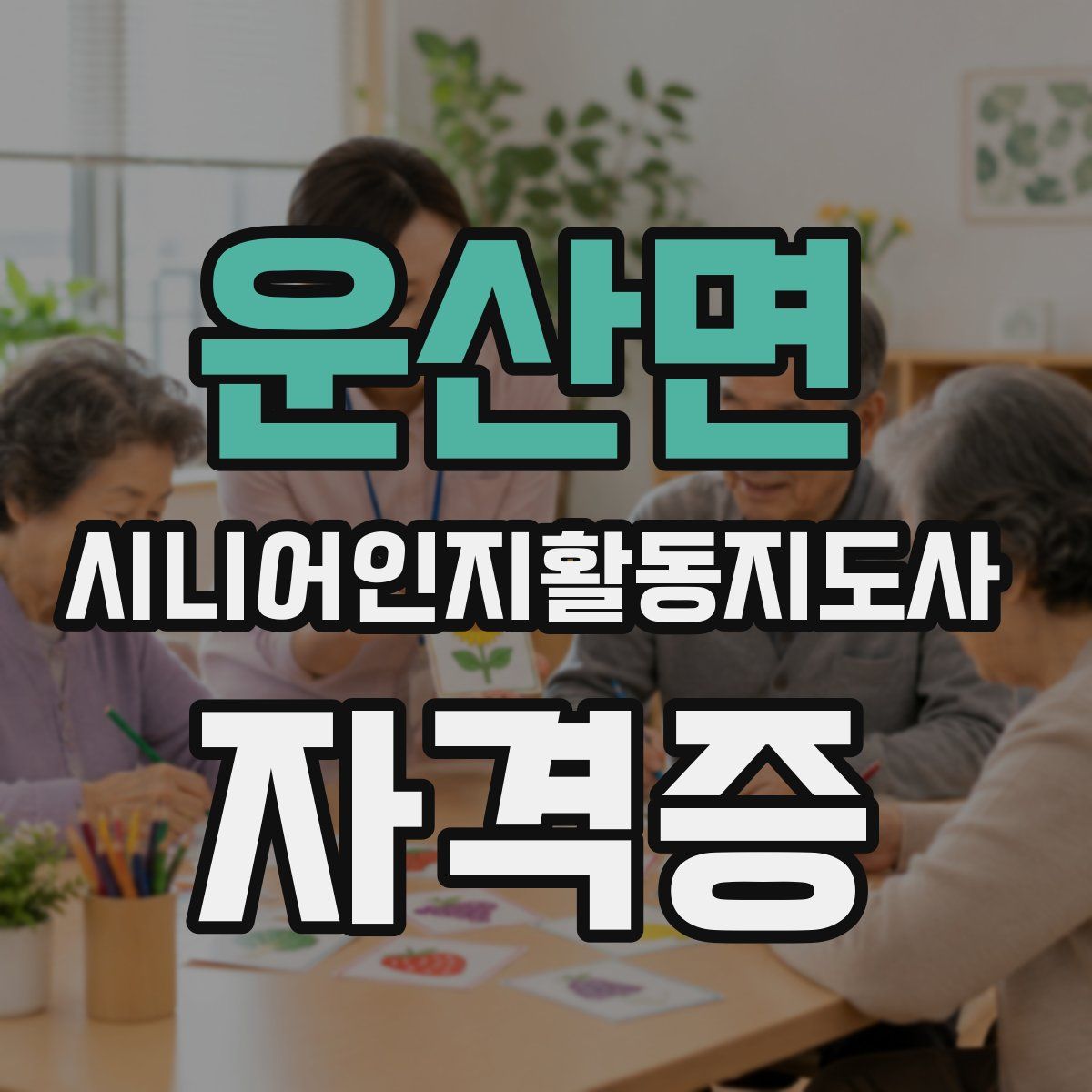 운산면 시니어인지활동지도사 자격증