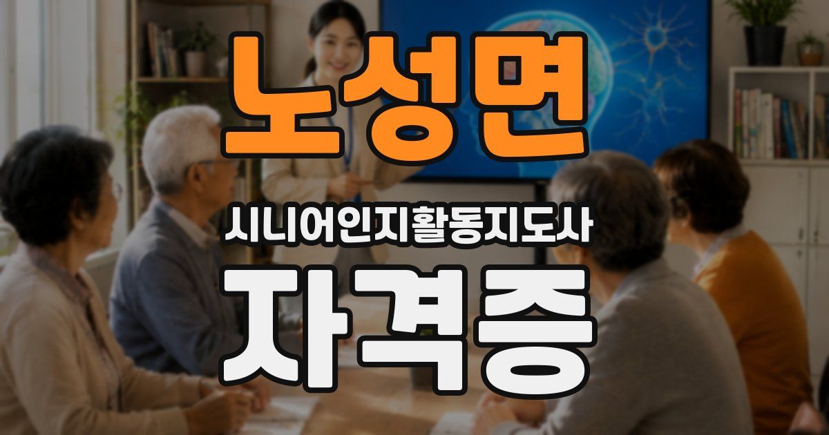 노성면 시니어인지활동지도사 자격증