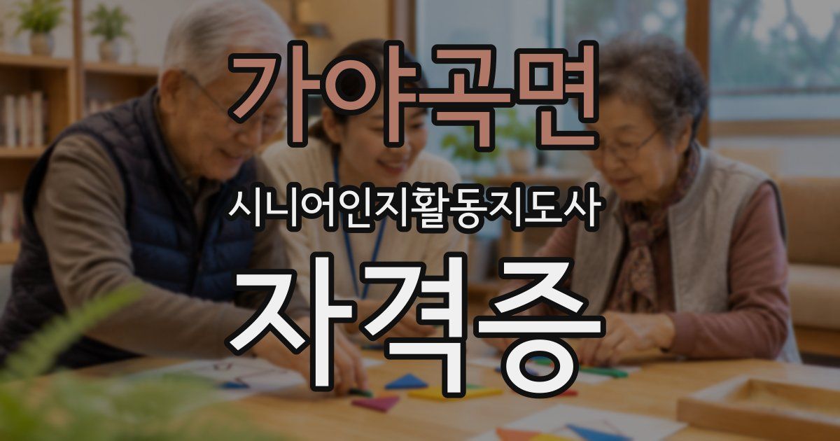 가야곡면 시니어인지활동지도사 자격증